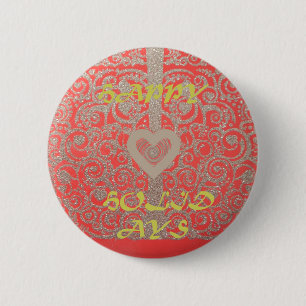 Happy Holidays Red Glitzer Herzdesign Button