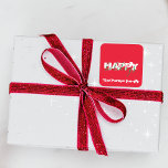 Happy Holidays Red Green & White Modern Typografie Quadratischer Aufkleber<br><div class="desc">Modernes,  personalisiertes Weihnachtsstickerdesign mit dem Text ''Happy Holidays",  fett und modern in Weiß und Grün auf rotem Hintergrund geschrieben. Der Text und der Hintergrund sind vollständig anpassbar.</div>