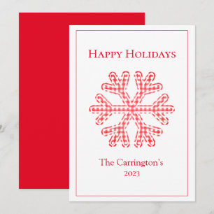 Happy Holidays Red Kariert Snowflake