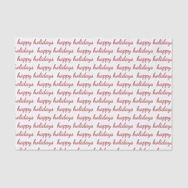 Happy Holidays Red Script Typografy Seidenpapier (Vorderseite)