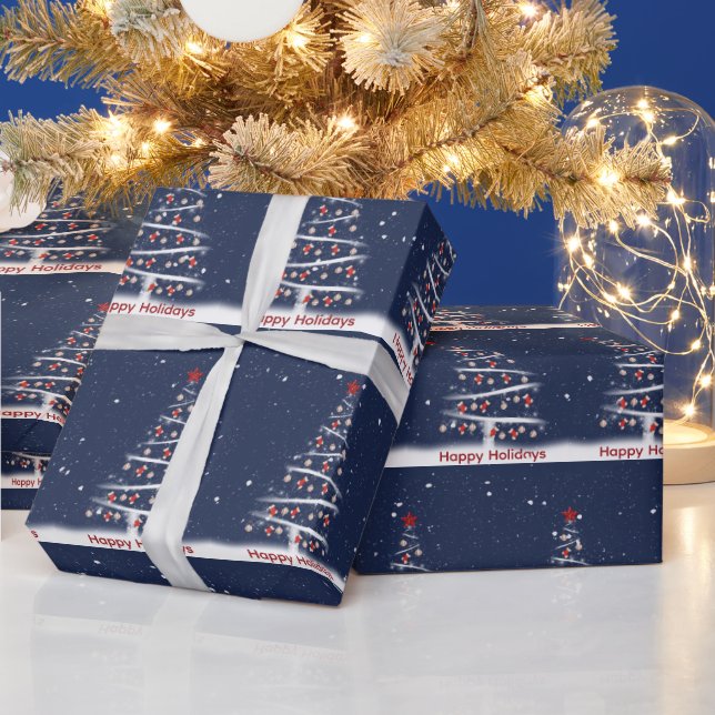 Happy Holidays Red Socks and Baseball Geschenkpapier (Feiertage)