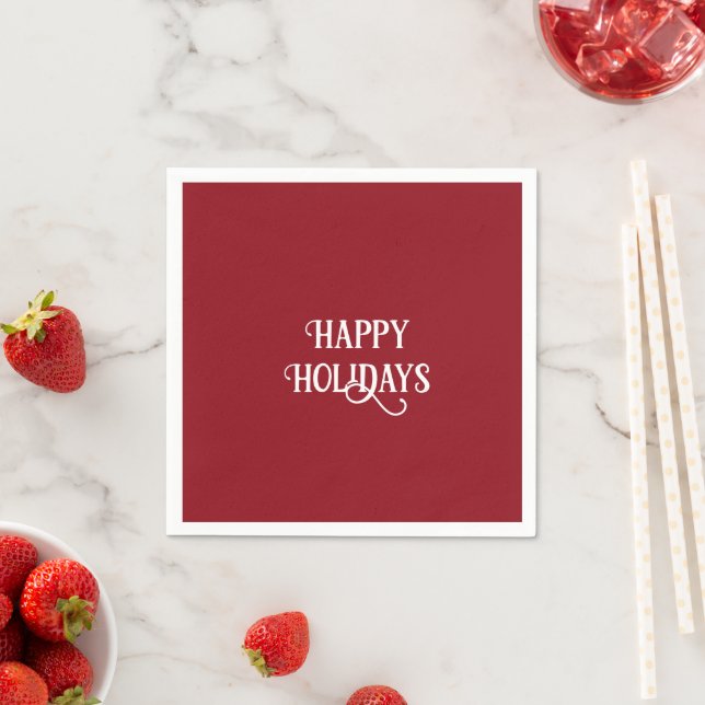 Happy Holidays Red und White Serviette (Beispiel)