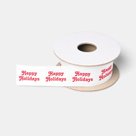 Happy Holidays red white Christmas Weihnachtsgesch Satinband