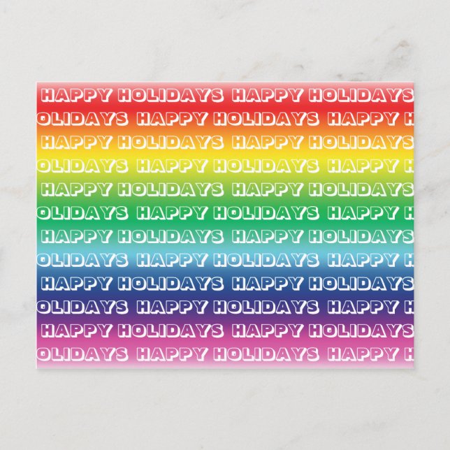 Happy Holidays Regenbogenfarben Gay Pride lgbt lgb Postkarte (Vorderseite)
