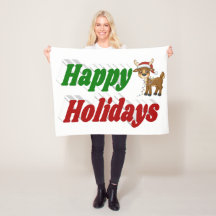 Happy Holidays Reindeer Weihnachtstypografie