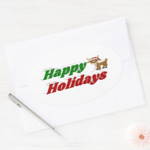Happy Holidays Reindeer Weihnachtstypografie