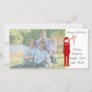 Happy Holidays Rentier und Candy Cane Foto Card Feiertagskarte