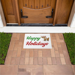 Happy Holidays Rentier Weihnachtsskript Fußmatte