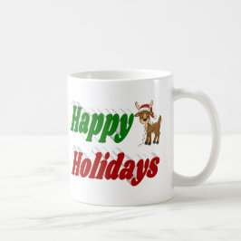 Happy Holidays Rentiere Halbtypografie Weihnachten Kaffeetasse