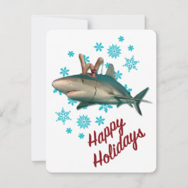 Happy Holidays Rentierhai Feiertagskarte