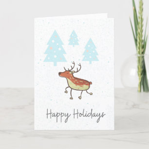 Happy Holidays Rentierkarte Dankeskarte