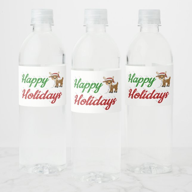 Happy Holidays Rentierskript Weihnachten (Flaschen)