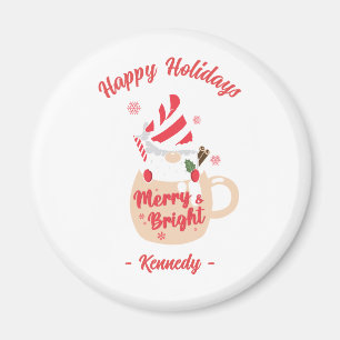 Happy Holidays - Rosa Tasse Hot Cocoa Merry & Brig Magnet