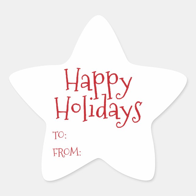 Happy Holidays Rot weiß bis von niedlich Stern-Aufkleber (Vorderseite)