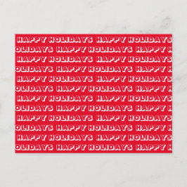 "Happy Holidays", rot weiß Postkarte