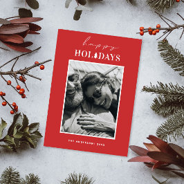 Happy Holidays | Rotes Minimalistisches Weihnachts Feiertagskarte