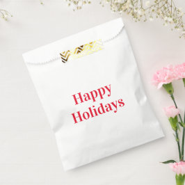 "Happy Holidays", rotes weißes Geschenk Geschenktütchen
