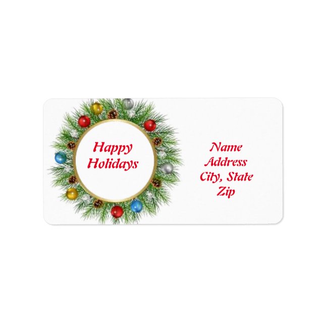 Happy Holidays Rücksendeadressen-Aufklebers Adressaufkleber (Vorne)