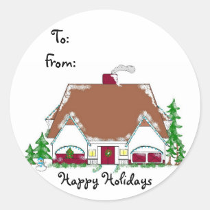 Happy Holidays Runder Aufkleber