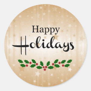 Happy Holidays Runder Aufkleber
