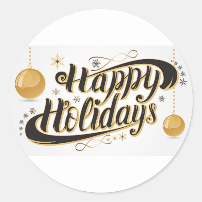 Happy Holidays Runder Aufkleber (Vorderseite)