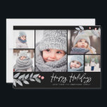 Happy Holidays Rustic Floral Multi-Foto Collage Feiertagskarte<br><div class="desc">Diese skurrile und festliche 6-Foto-Urlaubskarte verfügt über eine Collage aus Foto,  Blumenmuster und sagt "Happy Holidays" im modernen Pinselskript. Kommt mit einem passenden Muster auf der Rückseite.</div>