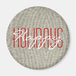 Happy Holidays Rustikales Weihnachten Magnet