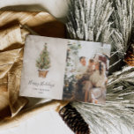Happy Holidays Rustikales Weihnachtsfest Foto Feiertagskarte<br><div class="desc">Rustikale Happy Holidays Foto Weihnachtskarte. Fügen Sie einfach Ihr Foto hinzu und bearbeiten Sie Text,  indem Sie auf Personalisieren klicken. Passende Artikel in unserem Shop Cava Party Design.</div>