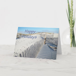Happy Holidays Sand Dunes und Zäune Feiertagskarte
