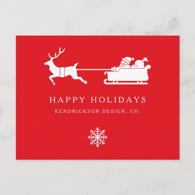 HAPPY HOLIDAYS SANTA CLAUS Corporate Business Post Postkarte (Vorderseite)