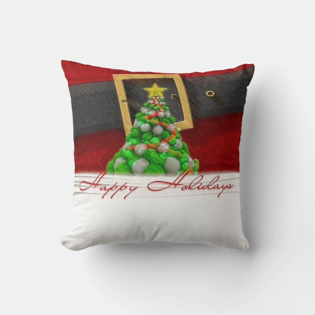 Happy Holidays Santa Claus Kissen (Vorderseite)