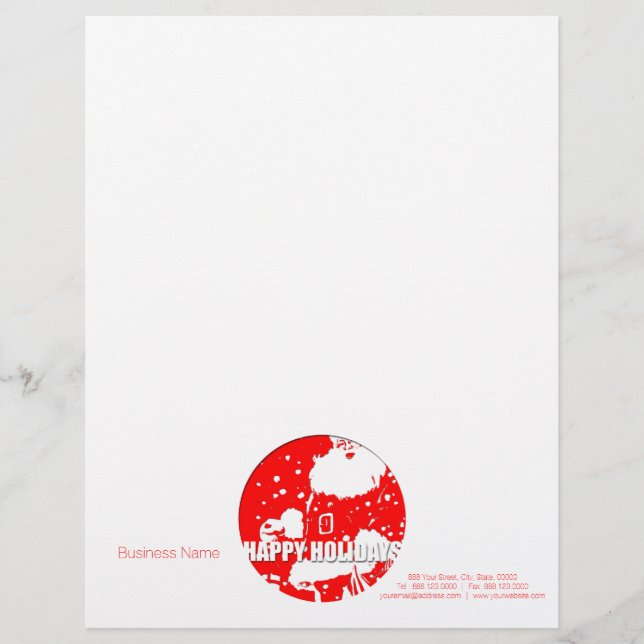 Happy Holidays Santa Claus Personalisiert Letterhe Briefkopf (Vorderseite)