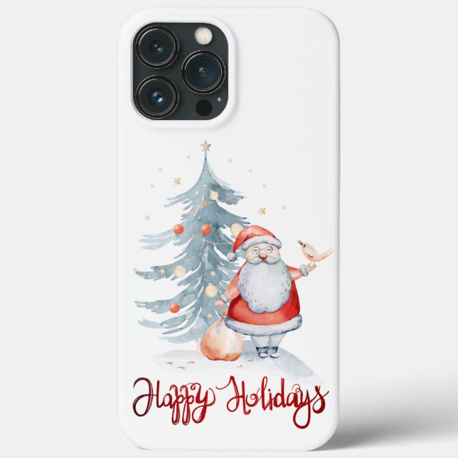 Happy Holidays, Santa Claus Pine Tree Case-Mate iPhone Hülle (Rückseite)