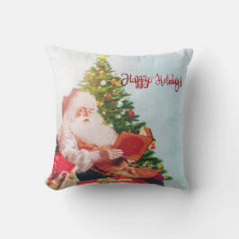 Happy Holidays, Santa Claus Pine Tree Kissen