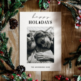Happy Holidays | Sauberes Minimalistisches Foto Feiertagskarte