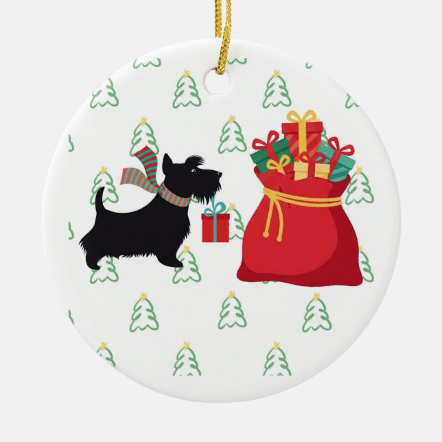 Happy Holidays-Schnauzer Christmas Ornament  (Vorne)