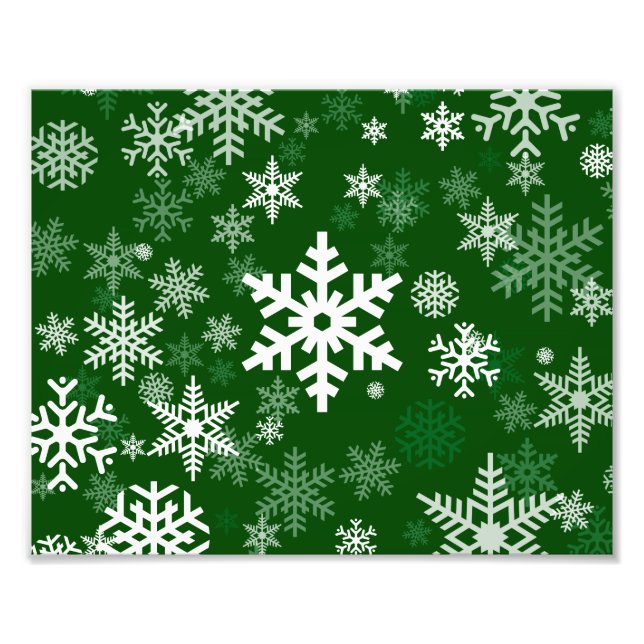 Happy Holidays Schneeflocken Grün für alle Fotodruck (Vorne)