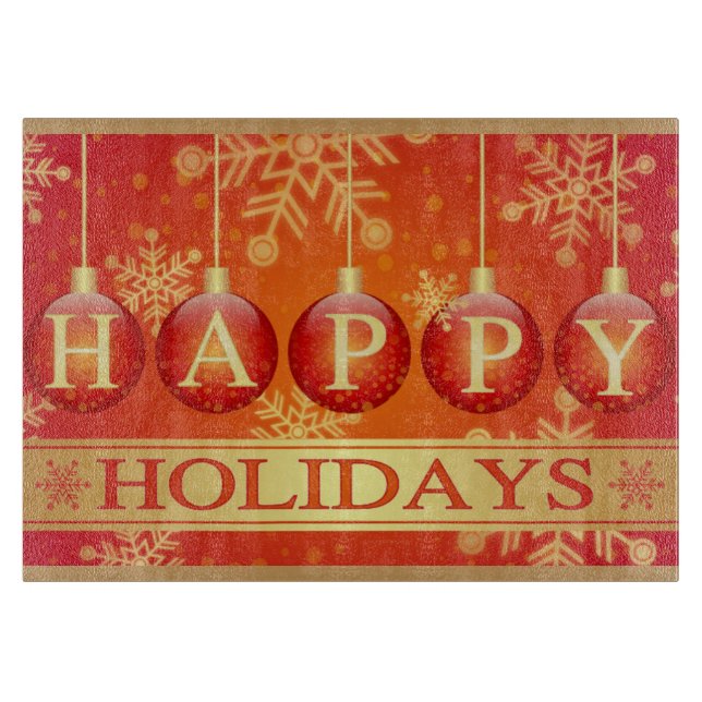 HAPPY HOLIDAYS SCHNEIDEBRETT (Vorderseite)
