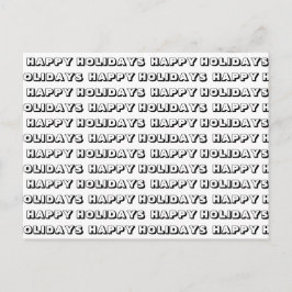 "Happy Holidays" Schwarz-weiß Postkarte