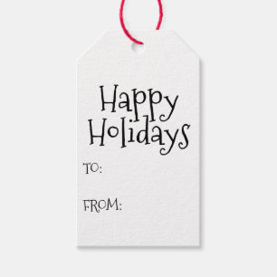 Happy Holidays Schwarz-weiß von niedlich Geschenkanhänger