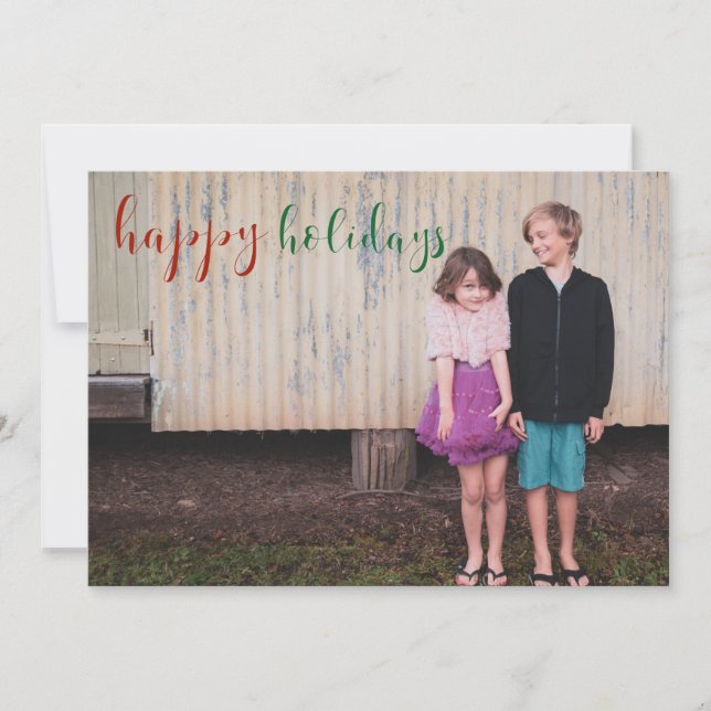 Happy Holidays Script Card Feiertagskarte (Vorderseite)
