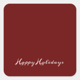 Happy Holidays Script Red Simple Modern Holiday Quadratischer Aufkleber