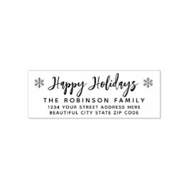 Happy Holidays Script Snowflake Rücksendeadresse Permastempel
