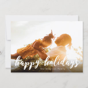 Happy Holidays Script Weihnachtsfotokarte Feiertagskarte