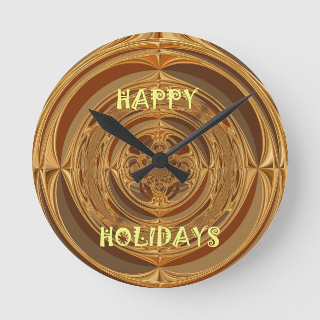 Happy Holidays Seamless Hakuna Matata Seasonal Gif Runde Wanduhr (Vorderseite)
