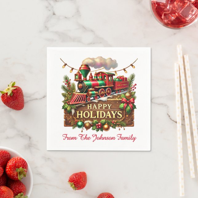 Happy Holidays Serviette (Beispiel)