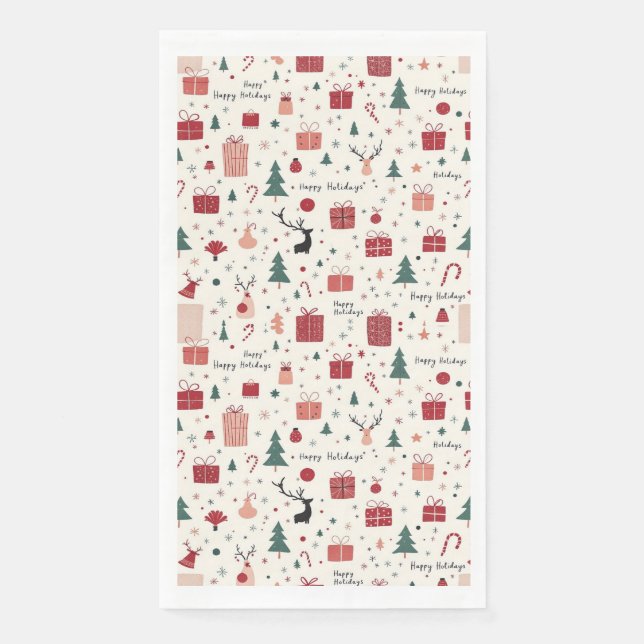 Happy Holidays Serviette (Vorderseite)