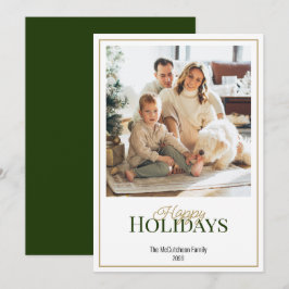 Happy Holidays Simple Elegantes Ein Foto Feiertagskarte