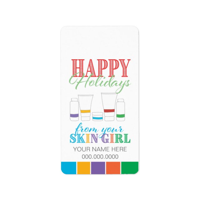 Happy Holidays / Skin Girl - Aufkleber Adressaufkleber (Vorne)