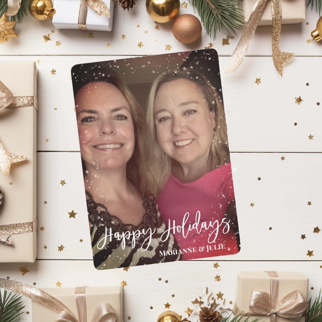 Happy Holidays Skript Fotovorlagenrahmen Feiertagskarte (Von Creator hochgeladen)